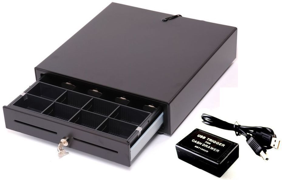 Standard Size Solid Metal Cash Drawer Till Draw 5 X Note 8 X Coin W Usb Choice Ebay