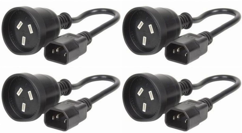 4 x 15cm UPS Power Adapter Lead 3 Pin Socket->IEC C14 Plug Cable Eaton ...